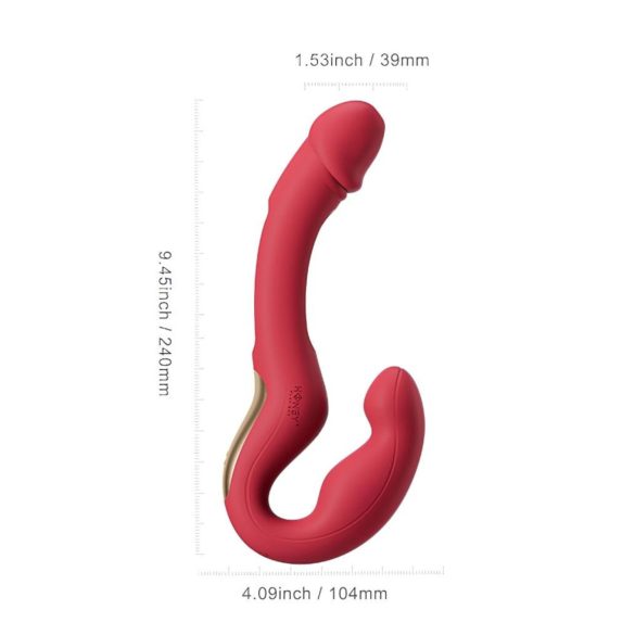 Honey Play Box Harmony Duo - Smart Strap-On Licking Vibrator (Red)