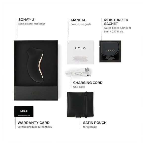 LELO Sona 2 - Sonic Wave Clitoral Stimulator (Black)