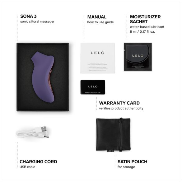 LELO Sona 3 - Sonic Wave Clitoral Stimulator (Purple)