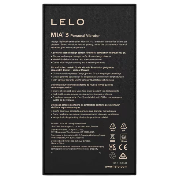 LELO Mia 3 - Travel Lipstick Vibrator (Pink)