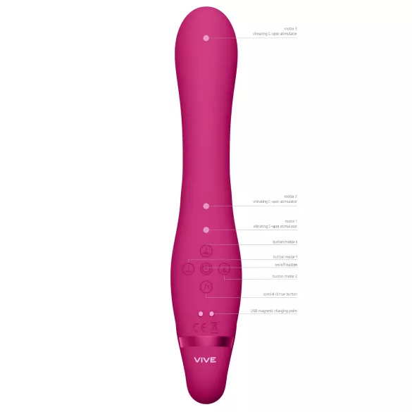 Vive Suki – Strap-On Vibrator (Pink, Harness-Free)