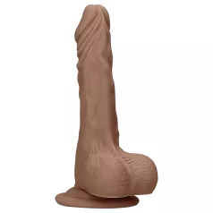   RealRock Dong 10" - Lifelike Dildo with Balls (10") - Dark Natural
