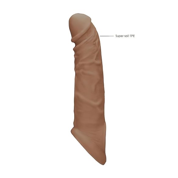 RealRock Penis Sleeve 8 - Dark Natural (21cm)
