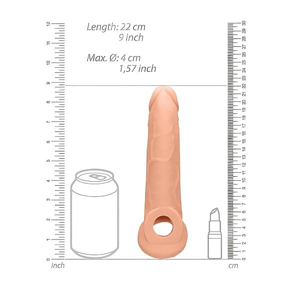 RealRock 9'' Penis Sleeve - Natural Finish