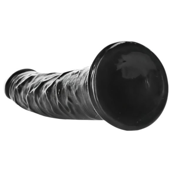 RealRock Slim Realistic Dildo - 6.1" (Black)