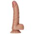 RealRock - Suction Cup Dildo with Balls - 15.5cm (Dark Natural)