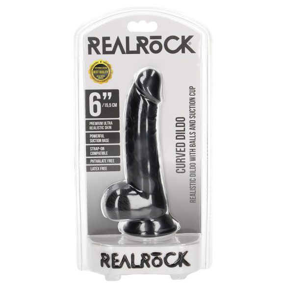 RealRock - Suction Cup Realistic Dildo - 6" (Black)