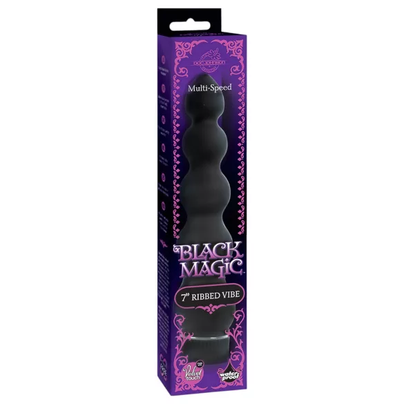 Doc Johnson - Black Magic 7" Rigid 5‑Bead Anal Vibrator (Black)