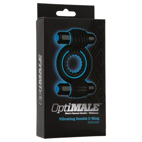 Doc Johnson Optimale - vibrating double penis ring (black)