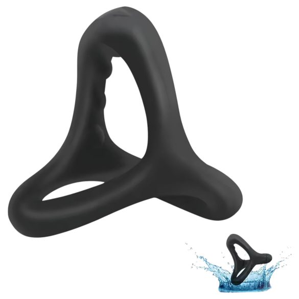 Textured Black Penis and Testicle Ring