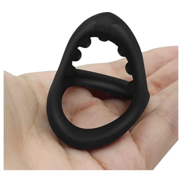 Textured Black Penis and Testicle Ring