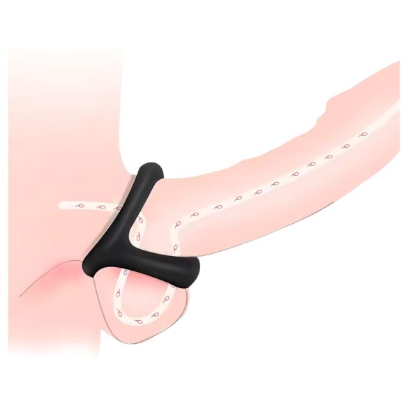 Textured Black Penis and Testicle Ring