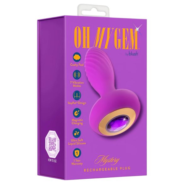 Oh My Gem – Vibrating Anal Plug with Gem (Purple)
