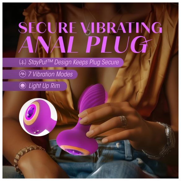 Oh My Gem – Vibrating Anal Plug with Gem (Purple)