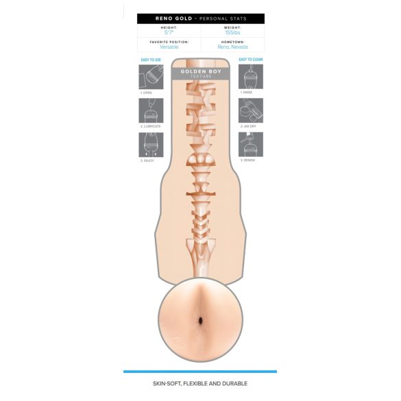 Fleshjack Reno Gold - Realistic Butt Masturbator (Natural)