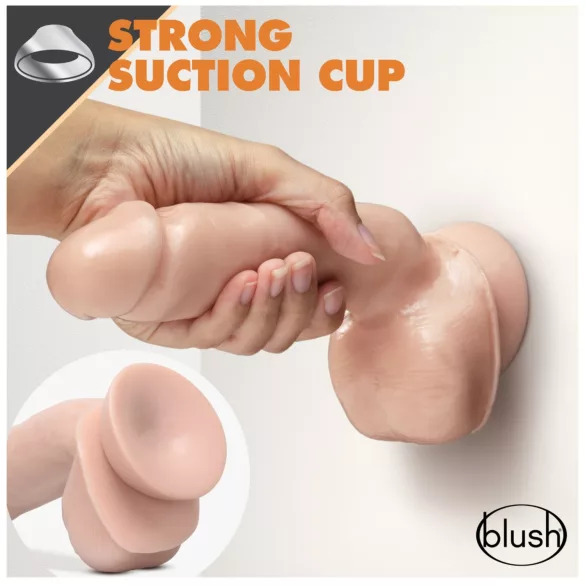 blush Dr. Skin Glide self-lubricating realistic dildo with balls - 21.5 cm