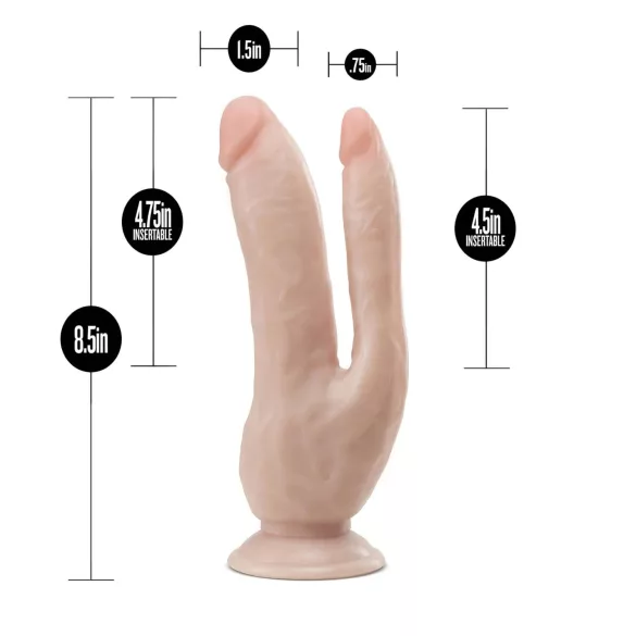 Dr. Skin 8 - Suction Cup Double Dildo (Natural)