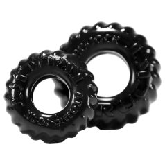 OXBALLS - Ribbed Erection Ring Set (Black)