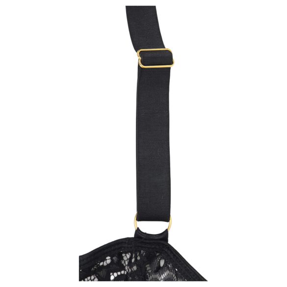 Subblime - Patterned Bodysuit with Satin Belt (Black)