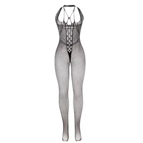 Subblime 951788 - deeply plunging fishnet bodystocking (black) - S-L