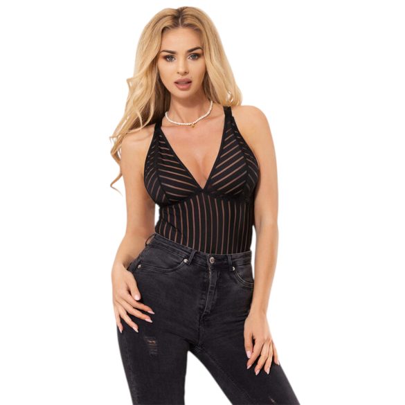 Subblime 954147 - Striped Bodysuit Set - (Black) - L/XL
