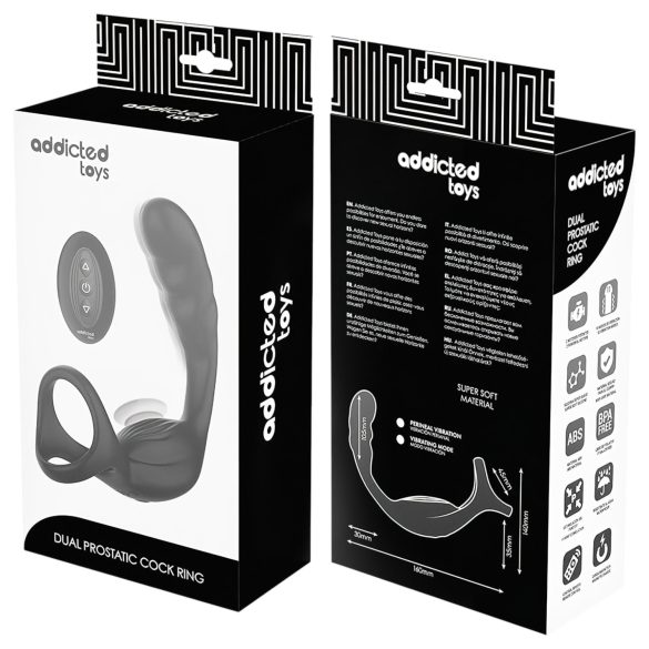 Addicted Toys - Black Anal Vibrator with Penis and Testicle Ring
