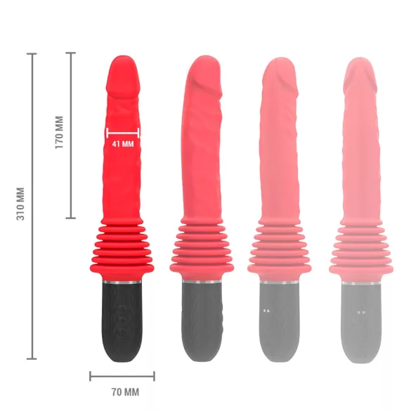 Intense Cynthia - Suction Base Thrusting Vibrator (Red)