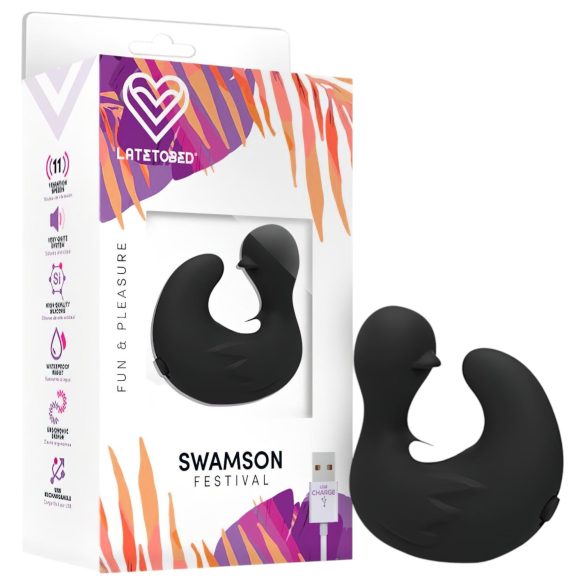 Latetobed - Duck Finger Vibrator (Black)