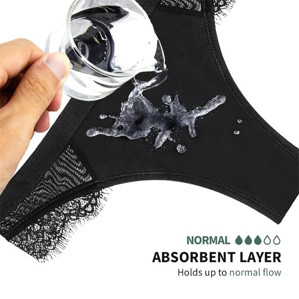 Adalet Flora Normal - Menstrual Panty (Black) - XL