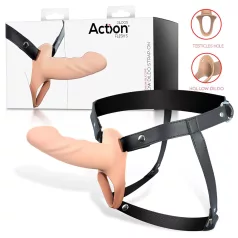 Action Strap-On S - strap-on, hollow dildo (flesh-coloured)