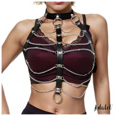 Adalet Hilda - Vegan Leather Chain Harness (Black)