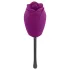 Playboy - Waterproof Rechargeable Rose Vibrator with Tongue (Purple)