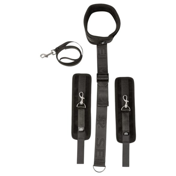 Sei Mio - Hands-Back Restraints Set with Cuffs & Collar (Black)