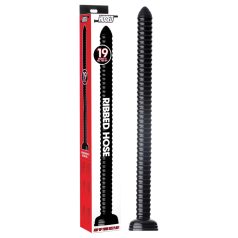 HOSED Ribbed Hose 19 - Black Suction Cup Anal Dildo