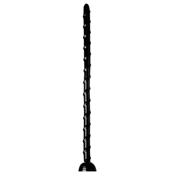 Hosed Swirl Slim Anal Snake 18 - Black Anal Dildo
