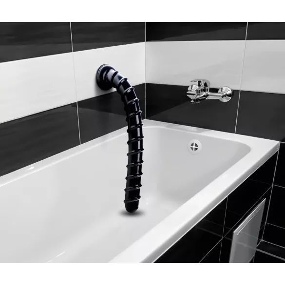 Hosed Swirl Tchick Anal Snake 18 - Black Anal Dildo