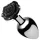 Booty Sparks Black Rose - aluminium anal plug (silver-black)