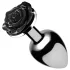 Booty Sparks Black Rose - aluminium anal plug (silver-black)