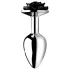 Booty Sparks Black Rose - aluminium anal plug (silver-black)