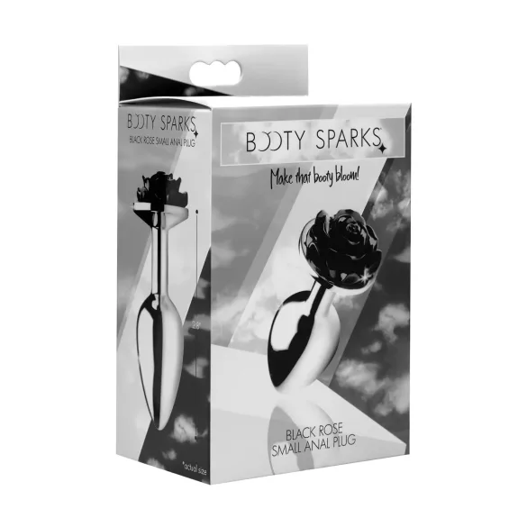 Booty Sparks Black Rose - aluminium anal plug (silver-black)