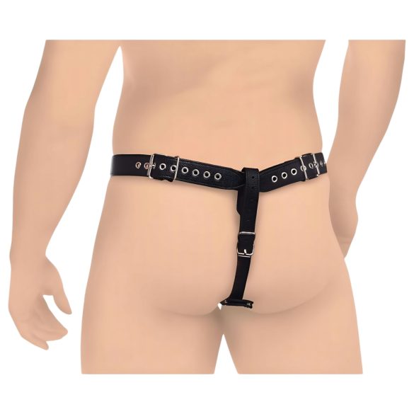 Strict - Male Chastity Belt with Anal Plug (Black)