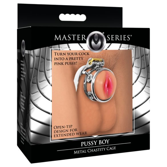 XR Brands - Silver Chastity Cage with Stimulation Sleeve