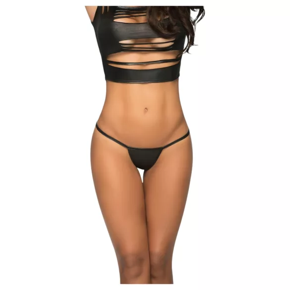 Mapalé - Shiny Micro Thong (Black) - M/L