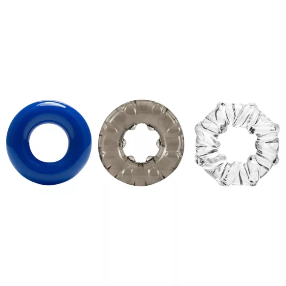 Stay Hard - Vibrant Cock Ring Set - 3pcs (Colored)