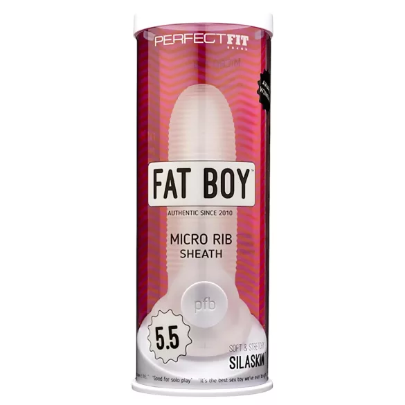 Perfect Fit - Fat Boy Micro Ribbed - penis sleeve (15 cm, white)