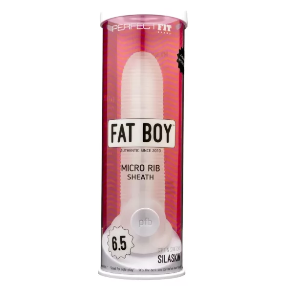 Perfect Fit - Fat Boy Micro Ribbed - penis sleeve (17 cm, white)