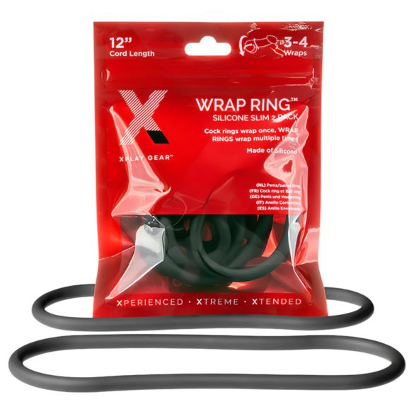 Perfect Fit Slim Wrap 12 - Thin Black Ring for Him (30cm)