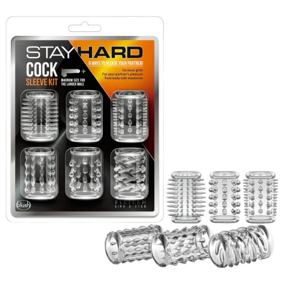 Stay Hard - Clear Penis Sleeve Set (6 pcs)