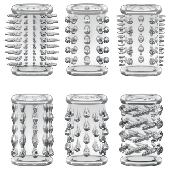Stay Hard - Clear Penis Sleeve Set (6 pcs)