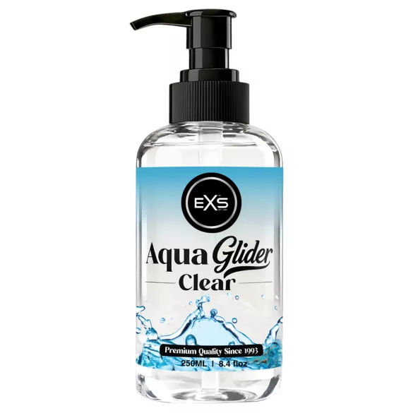 EXS AquaGlider Clear - transparent water-based lubricant in pump bottle (250ml)